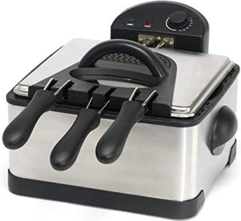 Friteuse puissante 2000W cuve 5 litres inox - Température réglable Pro