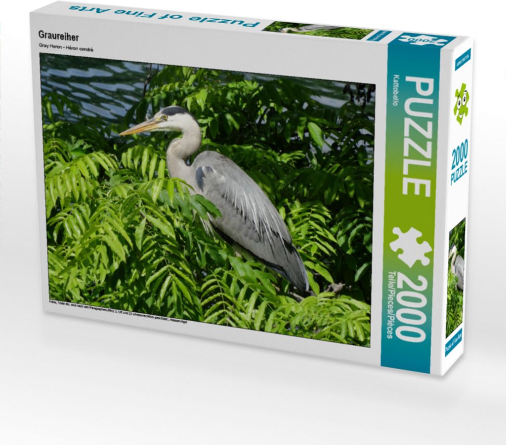 CALVENDO Puzzle Graureiher 2000 Teile Puzzle quer | 2000 Teile Lege-Größe 90x67cm Foto-Puzzle für glückliche Stunden