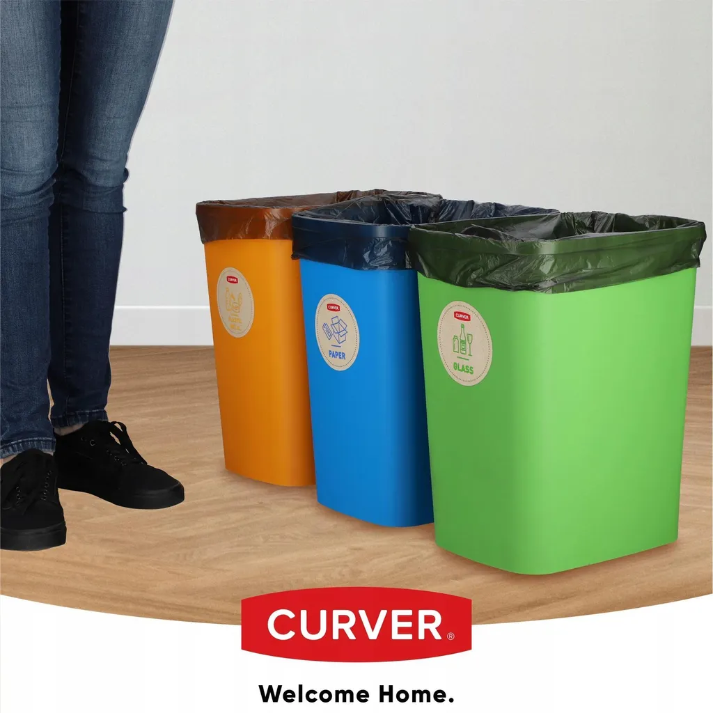 Poubelle de tri sélectif pour organiser vos déchets : pack de 3x10L