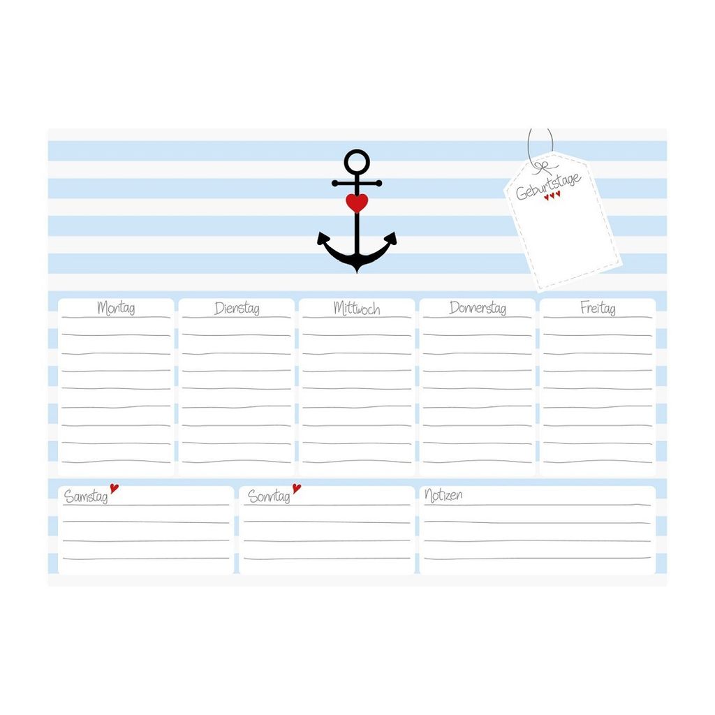 Wochenplaner "Anker" blau