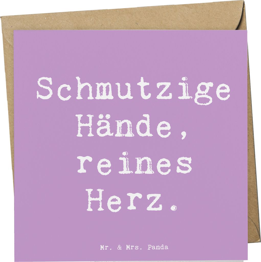 Mr. & Mrs. Panda Grußkarte Spruch Reines Herz Kind - Lavendeltraum - Geschenk, faltkarte, Klappkarte, anlasskarte, doppelkarte, Freude, Energie, F...