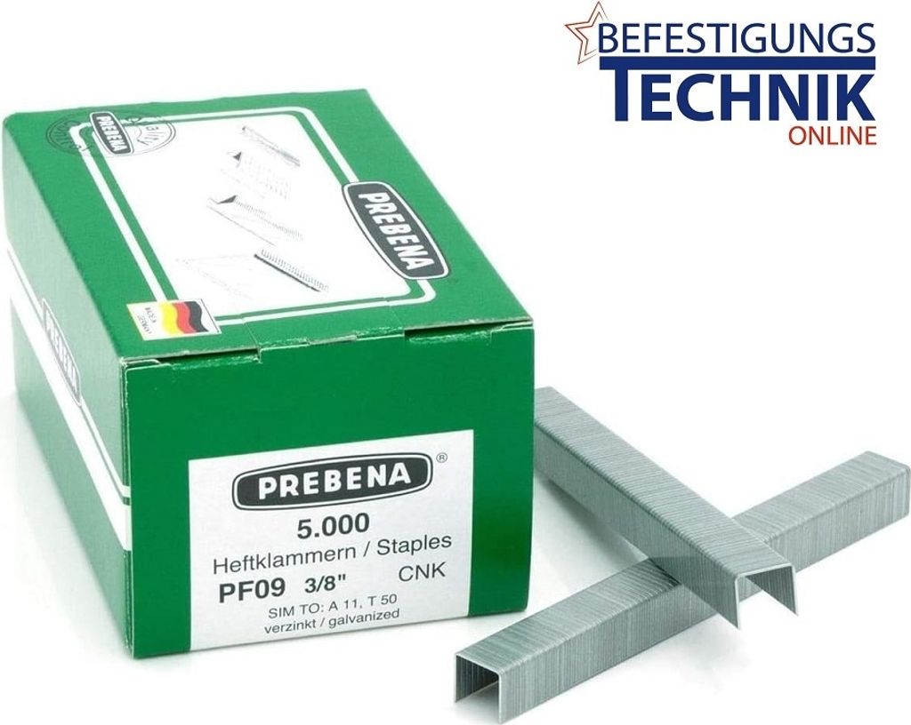 PREBENA Heftklammern Klammern PF  PF09 CNK  1 Stück Produktbild 
