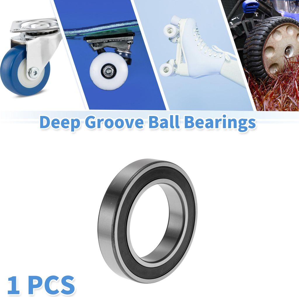 6012VV Rillenkugellager 2.36" ID 3.74" OD 0.71" W P4 Doppelte Gummidichtung Geschmierte Lager 1 Stk Auto Silberton, Schwarz