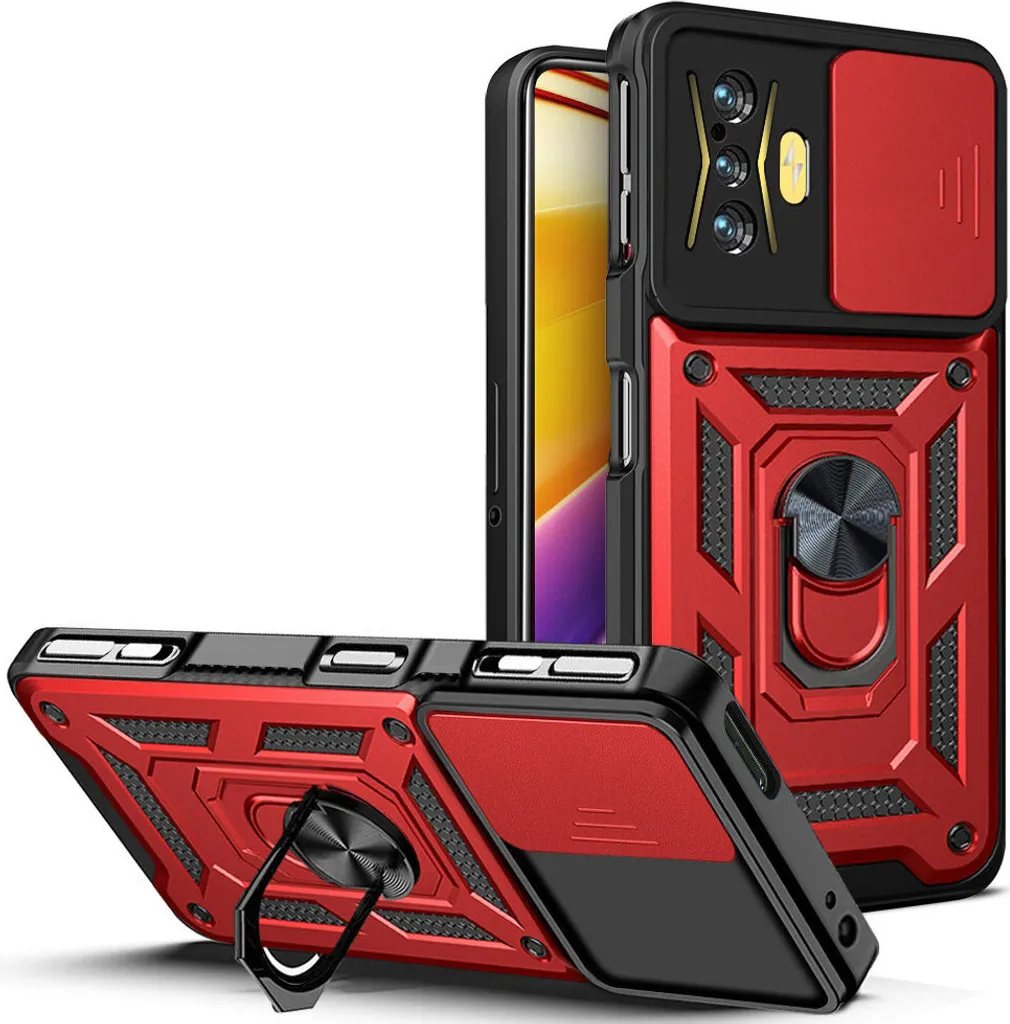 Cover Redmi K50 Gaming Rossa con Anello e Protezione Fotocamera | Offerta