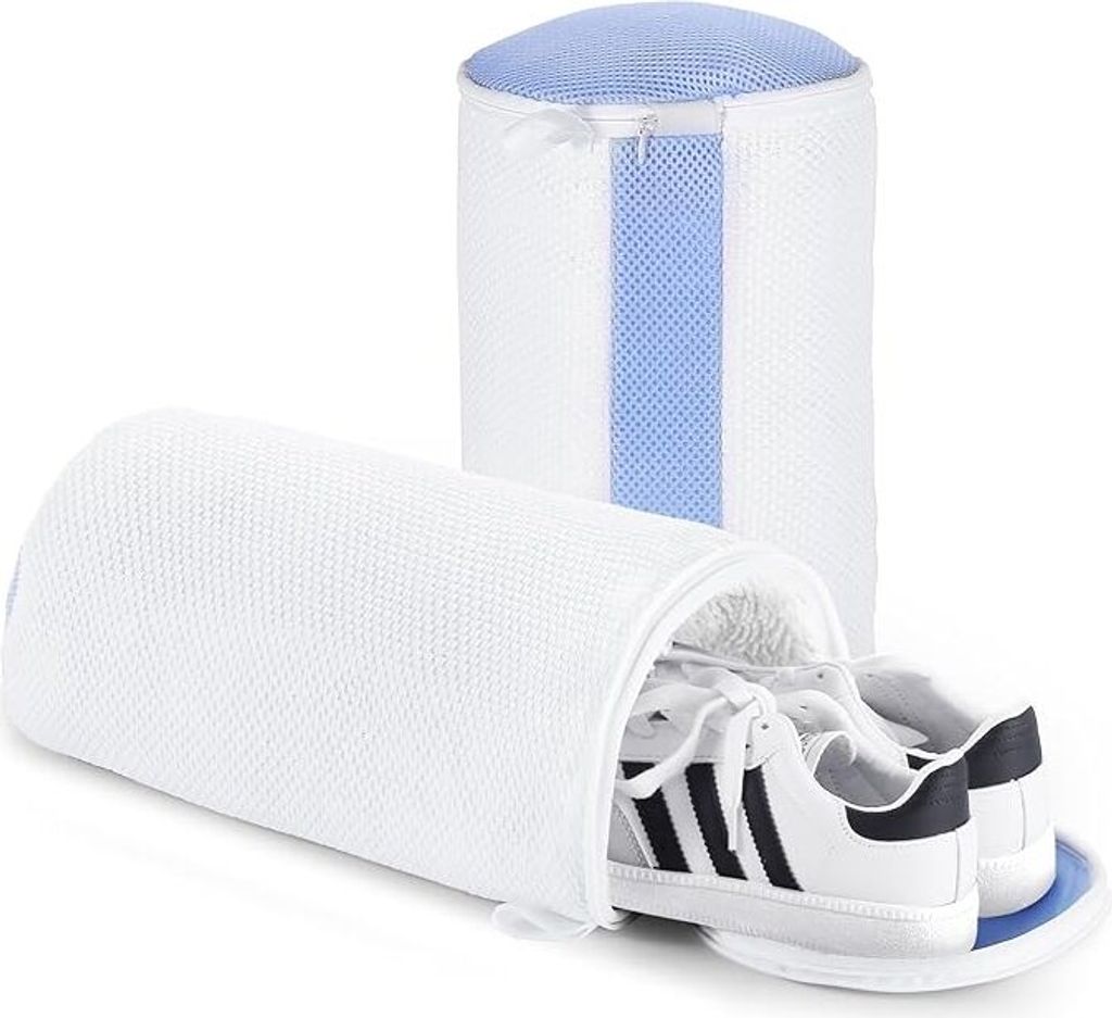 2Pcs Schuhe Waschbeutel, Schuhwaschbeutel Waschmaschine, Rundum-Reinigung, Wiederverwendbarer Wäschesack Schuhe für Waschmaschine mit Verstecktem...