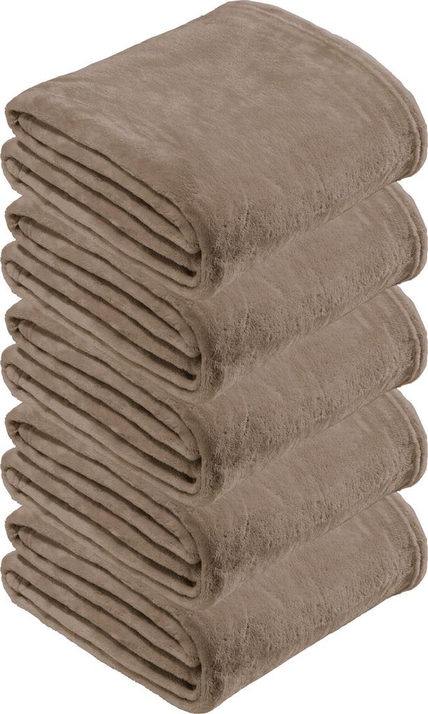 REDBEST Wohndecke 5er-Pack Amarillo" taupe 130x180 cm"