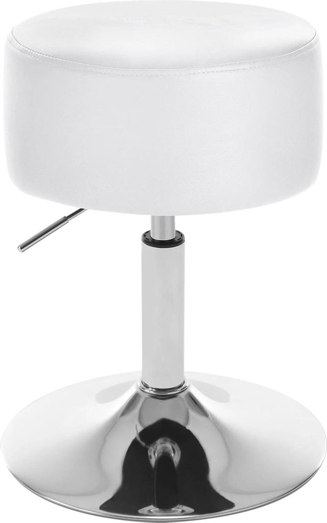Barhocker aus Kunstleder - Tresenhocker - Höhenverstellbar - Drehbar 360° - Sitzfläche ca. 33,5 cm - Moderner Stil - Weiß