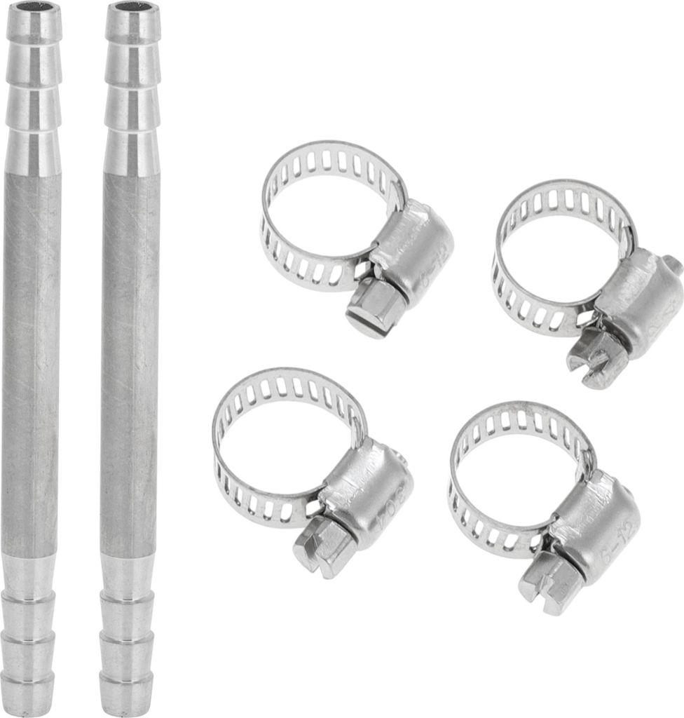 1 Satz Schlauchstutzen für Luft Wasser Öl Gas Kraftstoff 5/16" Schlauchstutzenverbinder 3,9" Länge Silberton 304 Edelstahl