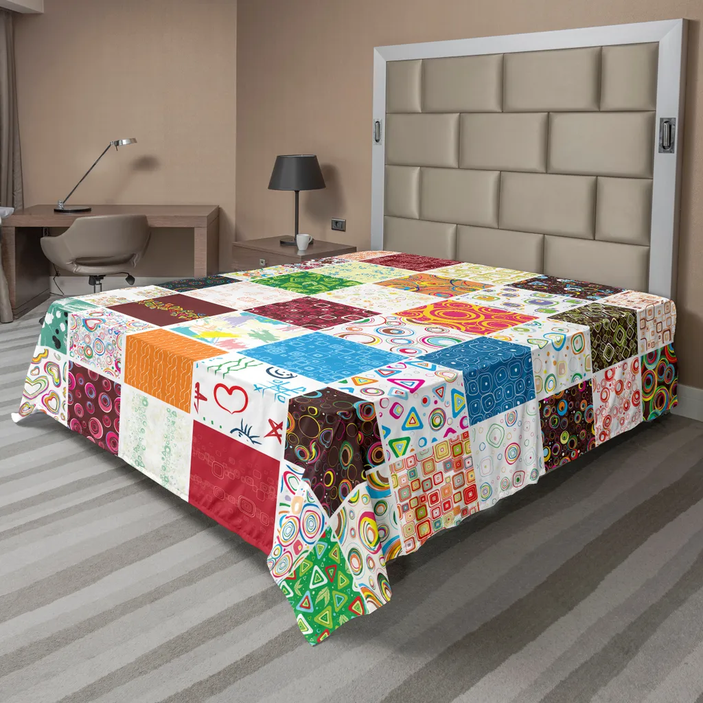 Lenzuolo Piano Decorativo Patchwork ABAKUHAUS 260x228 Soft Vintage