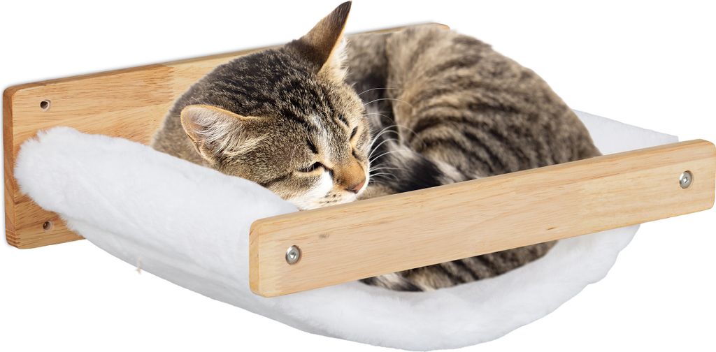 Relaxdays Katzenhängematte, Wand, hängendes Katzenbett, Produktbild 