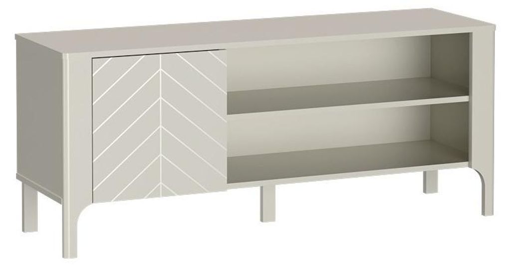Masseno TV-Schrank ALICANTE 135 cm Fernsehschrank mit Schubladen und 1 Türen TV-Lowboard für Wohnzimmer Modern 135x40,5x57 cm Kaschmir