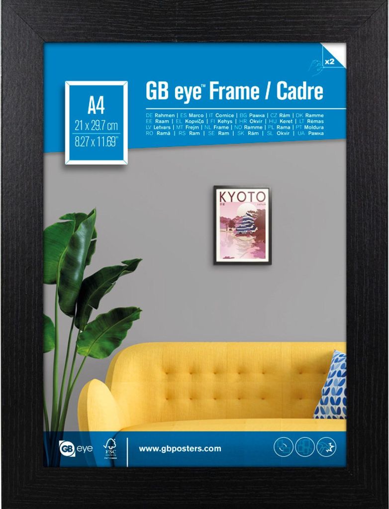 GBEYE - MDF Black Frame - A4 - 21 9,7cm -