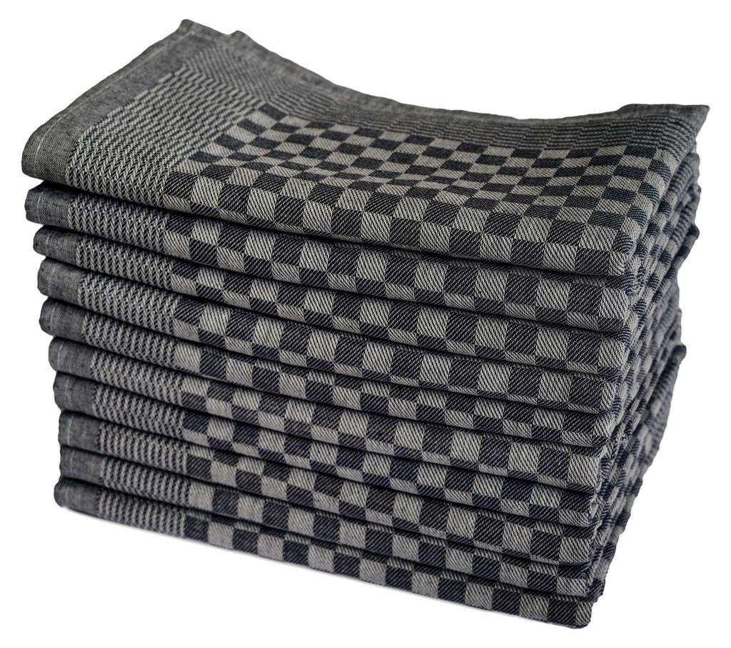 Luxus Grubentücher Schwarz Halbzwirn 50x70 cm 100% Produktbild 