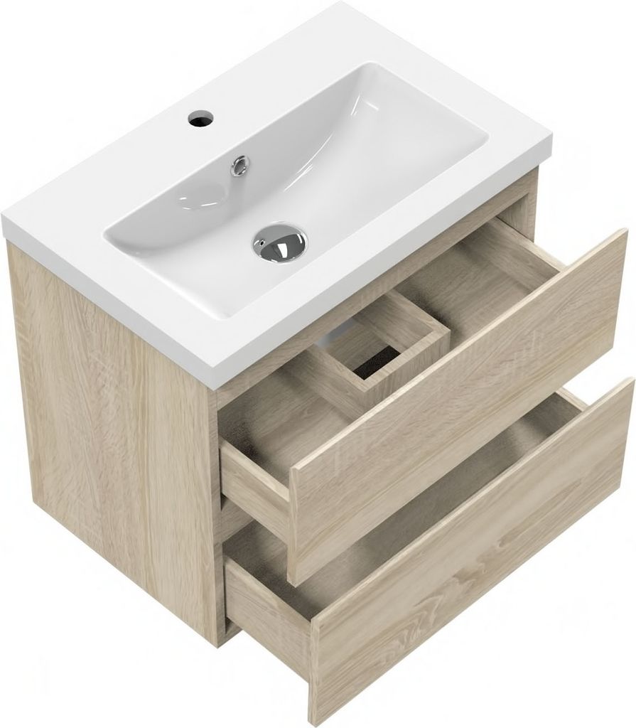 Waschtisch mit Unterschrank 50 cm Waschbecken Mineralguss Produktbild 2
