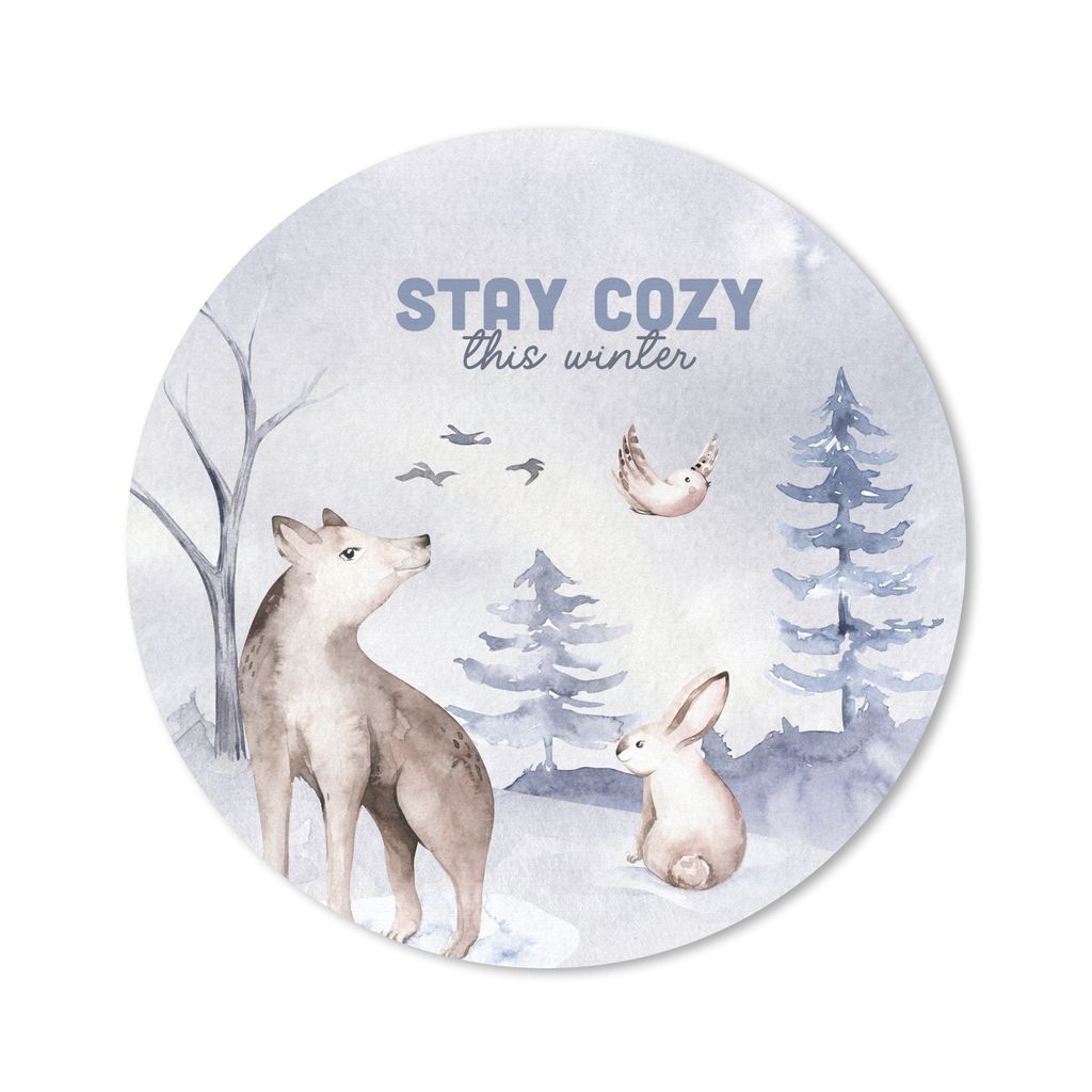 MuchoWow Mauspad Mousepad Winter - Schnee - Zitat 50x50 cm - Mousepads - Maus Mat - Pad - Mausunterlage - Vinyl
