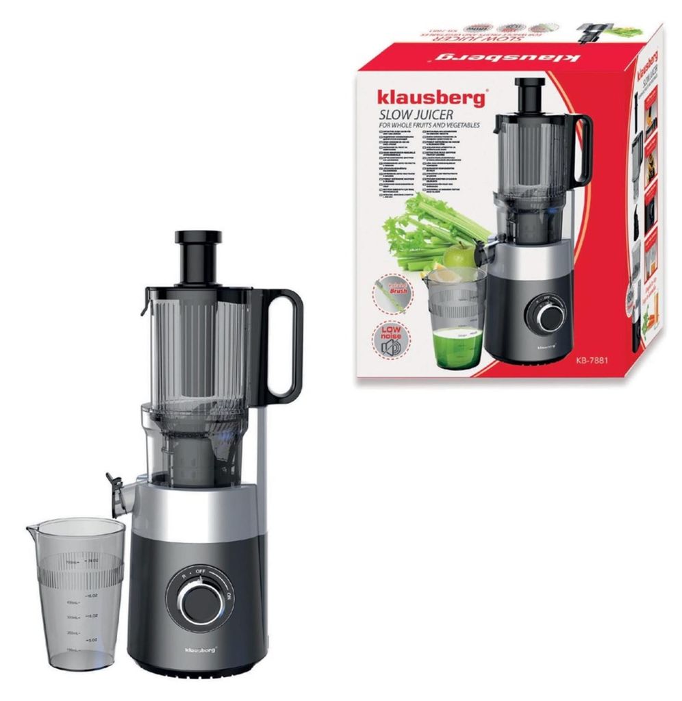 Slow Juicer 180W für Obst und Gemüse KALTPRESSE KLAUSBERG KB-7881