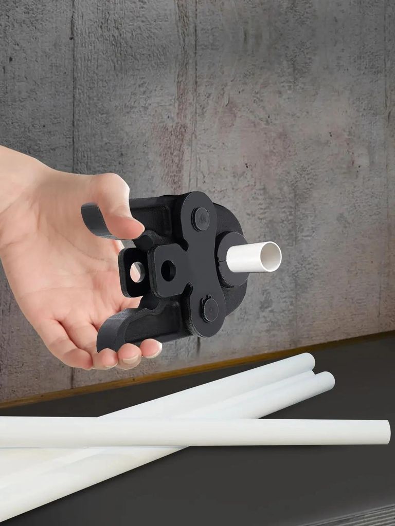 Presszange und Rohrschneider - Manuelles Presswerkzeug-Set mit Pressbacken - Für Kupfer- und Aluminiumrohre - Sanitärreparatur - Schwarz