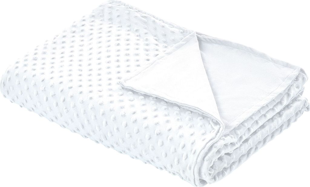 BELIANI Bezug für Gewichtsdecken Cremeweiß Minky-Stoffbezug 135 x 200 cm Flauschig Strukturiert Modern Ersatzbezug Therapiedeckenbezug mit Schlaufen