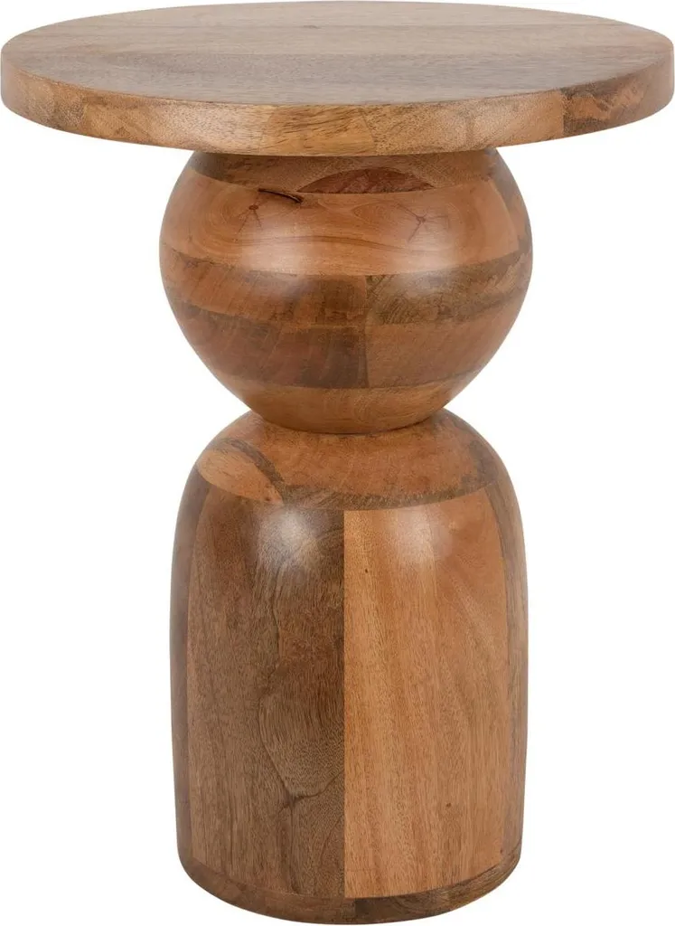 Table d'appoint en bois naturel Ø35cm petit meuble rond Dia Groot
