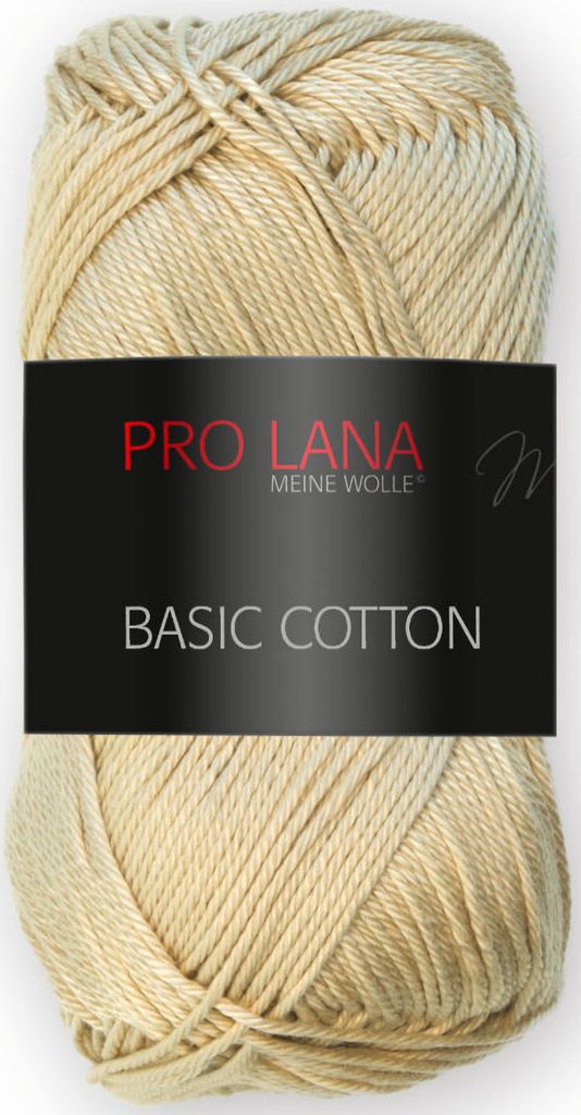 Pro Lana BASIC Baumwolle Baumwollgarn 50 g ideal für Kleidung, Spielzeug, Accessoires 125 m Farbe 106 - sand