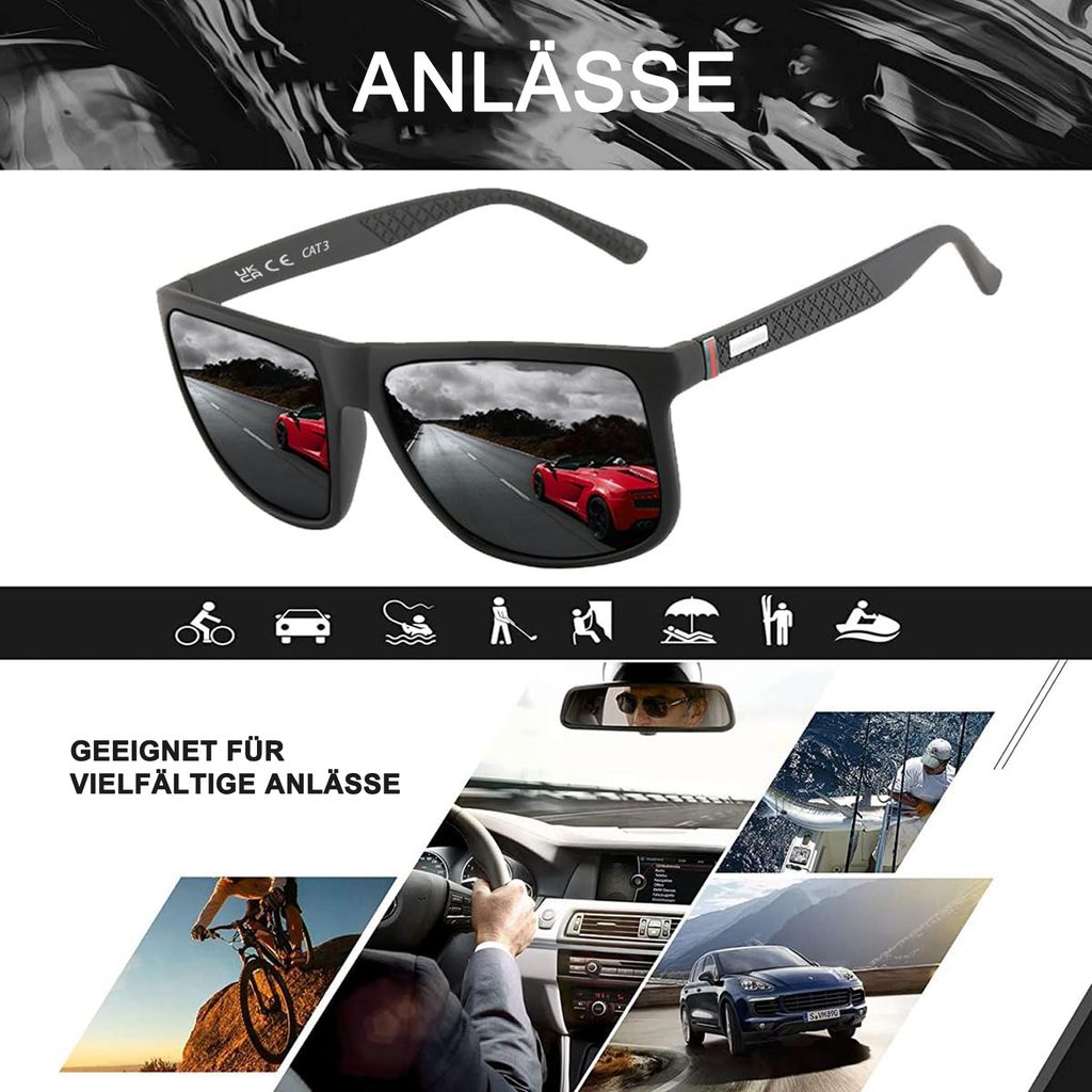 OKWISH Sonnenbrille herren polarisiert,Sonnenbrille damen Produktbild 4
