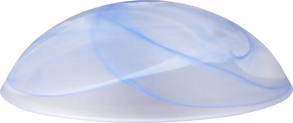Abat-jour en Verre Albâtre Bleu Ø 300mm, Finition Artisanale pour Lampe