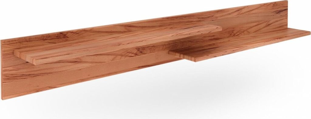 Wandregal Zigo aus Kernbuche massiv 180x20x22 mit 2 Ablagen