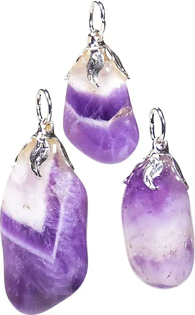 Edelstein-Anhänger Amethyst Quarz – ±1,5–3 cm, Packung mit 3 Stück – ±1,5–3 cm, Packung mit 3 Stück