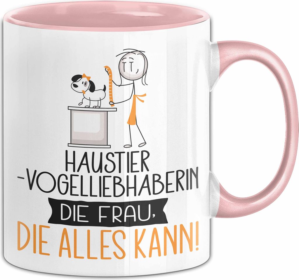 Haustier-Modedesignerin Geschenk Tasse Becher Die Frau Die Allen Kann Geschenkidee für eine Haustier-Modedesignerin Lustig (Rosa)