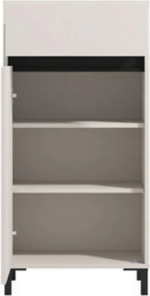 Meuble d'Entrée Pollenza 55x40x110h cm Crème Blanc avec Tiroir Chic