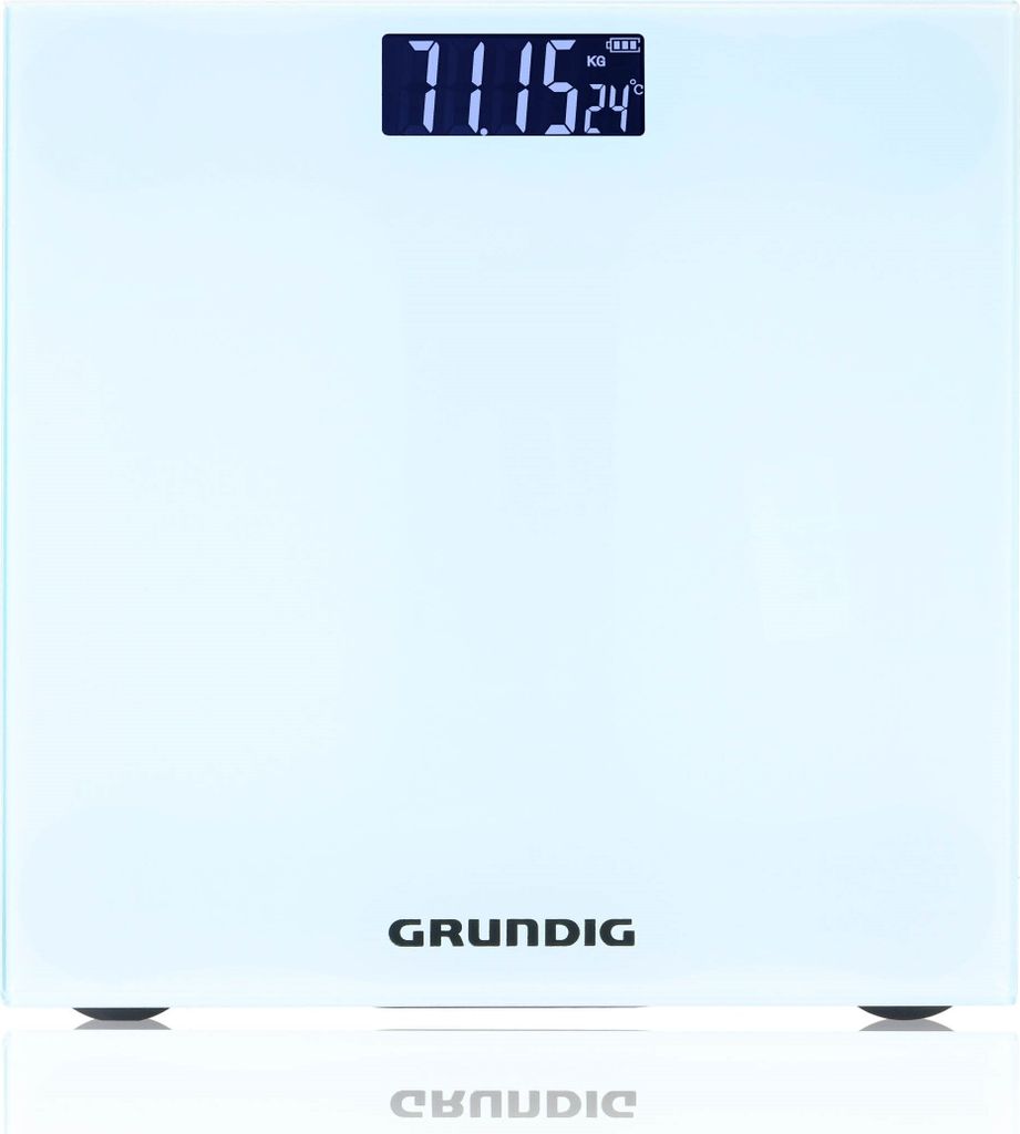 Grundig Personenwaage – Digitale Körperwaage aus Glas – Waage mit LCD Display – Tragkraft bis 180 kg – Einheiten kg, lb und st – 28x28 c...