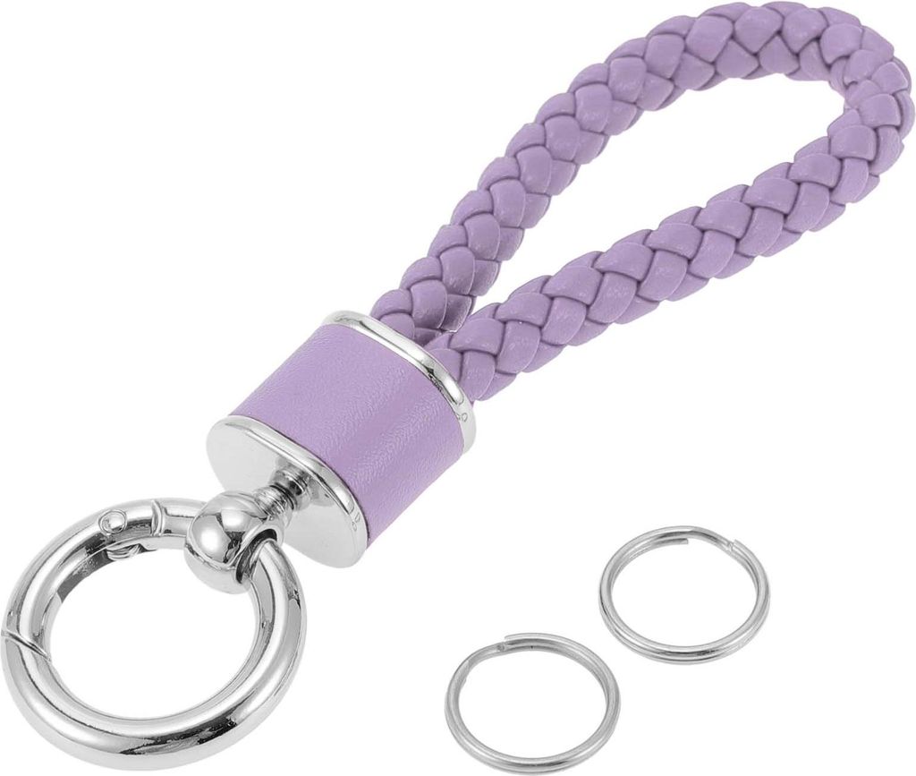 Autoschlüsselanhänger Universal Schlüsselanhänger mit Ring für Schlüsselanhänger für Zuhause für Frauen Kunstleder Lila Silberton