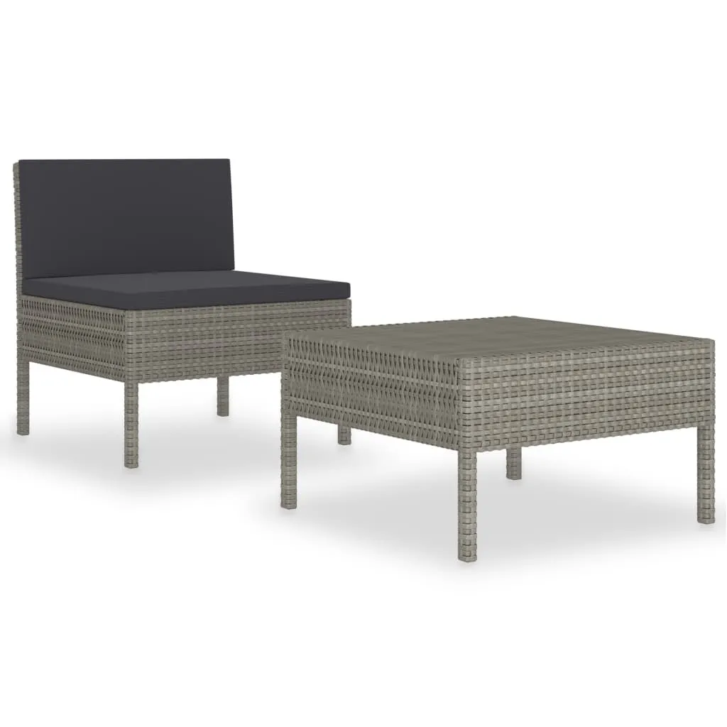 Set 2 Poltrone Outdoor Poly Rattan Grigio: Resistenza Certificata