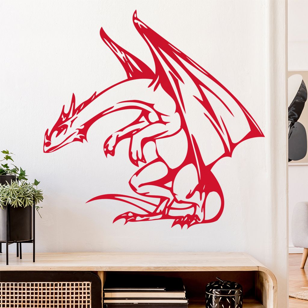 Flugdrache Wandtattoo in 6 Größen - Wandaufkleber Wall Sticker - Dekoration, Küche, Wohnzimmer, Schlafzimmer, Badezimmer