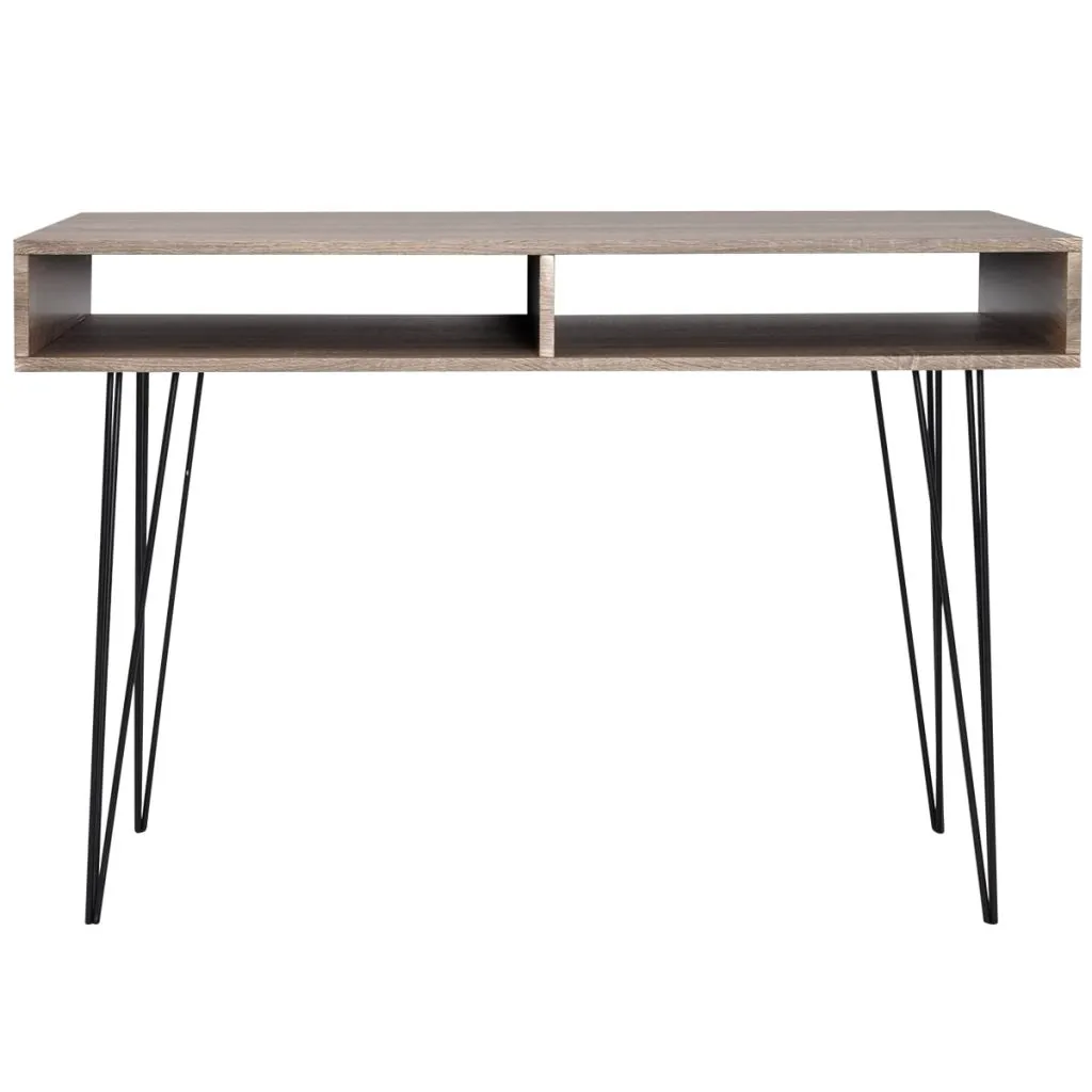 Bureau Gris 2 compartiments vidaXL - Bureau design gain de place 100cm