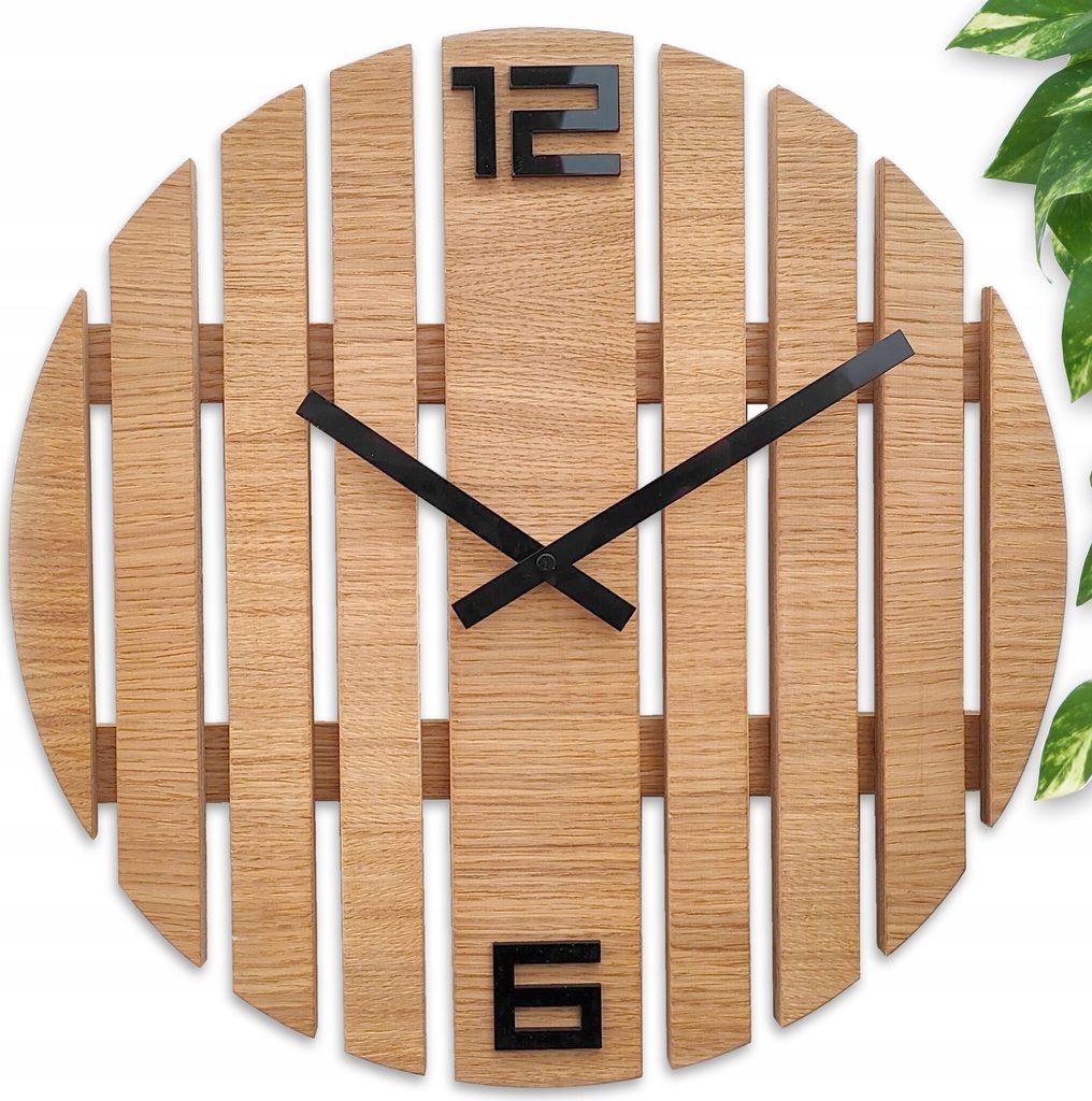ModernClock, Holzwanduhr 40cm - LAMELE