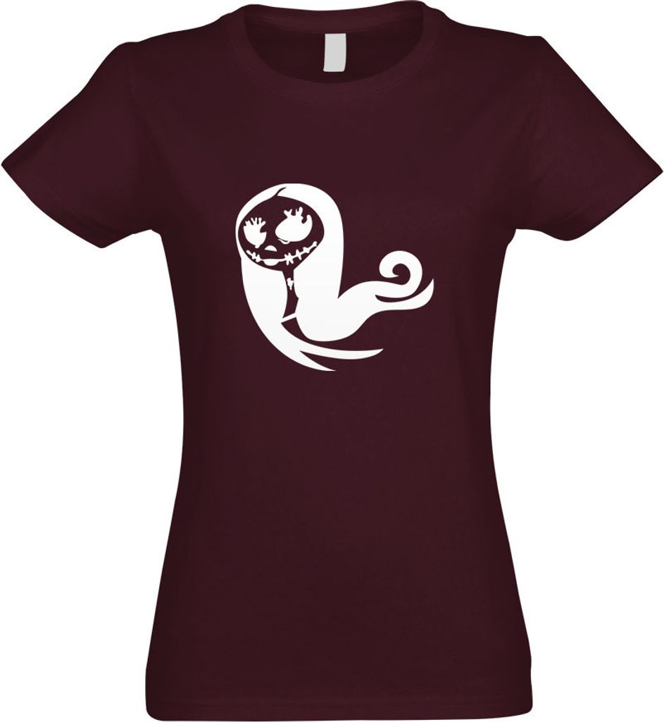 Kiwistar - T-Shirt tailliert - Damen - Burgund - Monster Girl Untot - mit Motiv Bedruckt - Funshirt Design - Sport - Freizeit - Damen - L