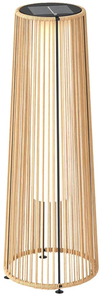Lampadaire solaire rotin sans fil pour jardin : éclairage automatique
