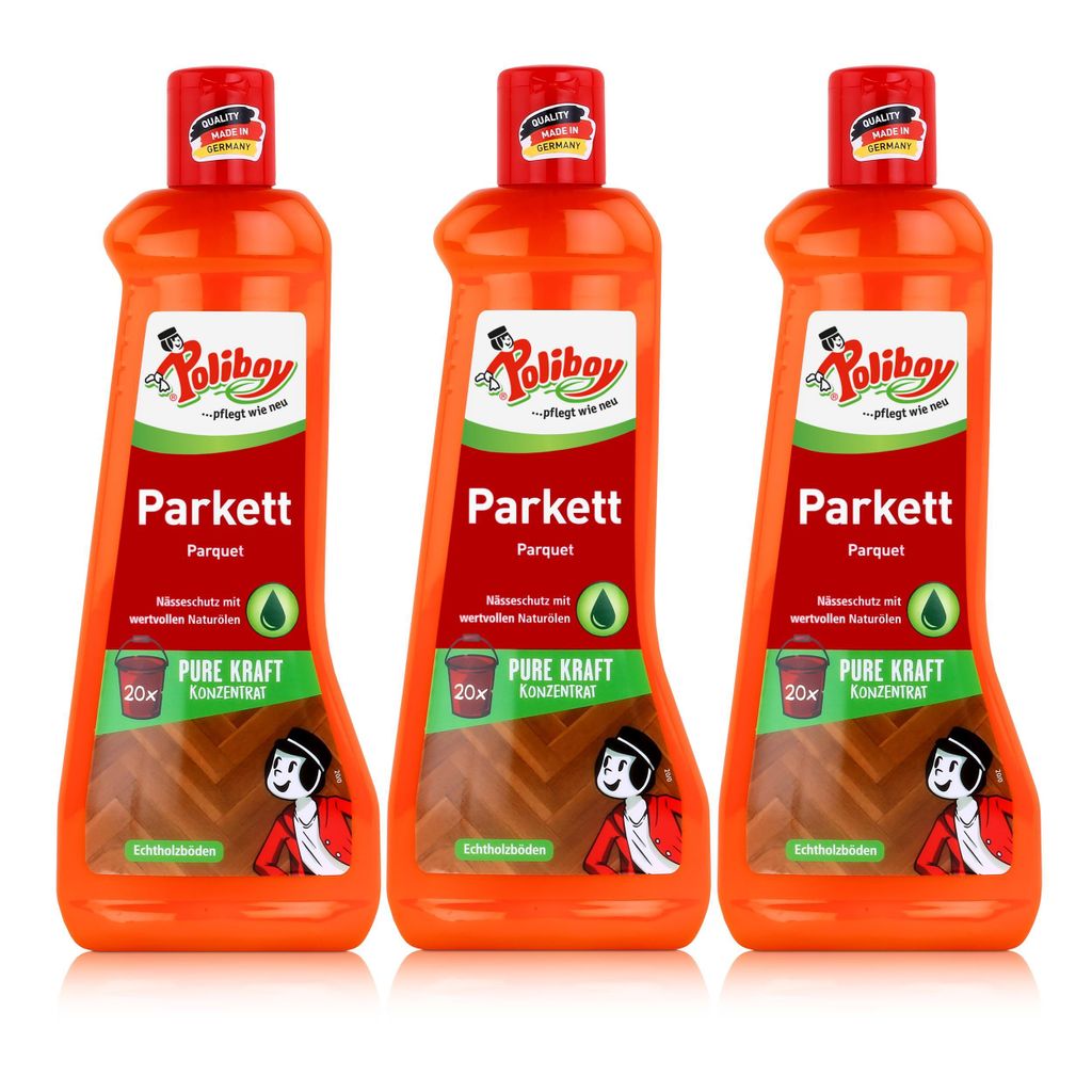 Poliboy Parkett Konzentrat Reiniger 500ml - Reinigt & Produktbild 