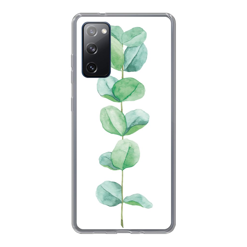 MuchoWow Handyhülle Schutzhülle Hülle für Samsung Galaxy S20 FE Aquarell - Eukalyptus - Pflanze Silikon Softcase Handy Hülle - Abdeckung