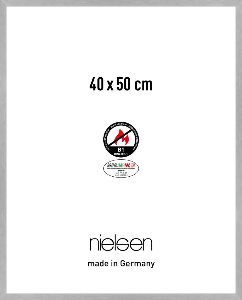 nielsen Aluminium Bilderrahmen C2-B1, 40x50 cm, Struktur Silber Matt