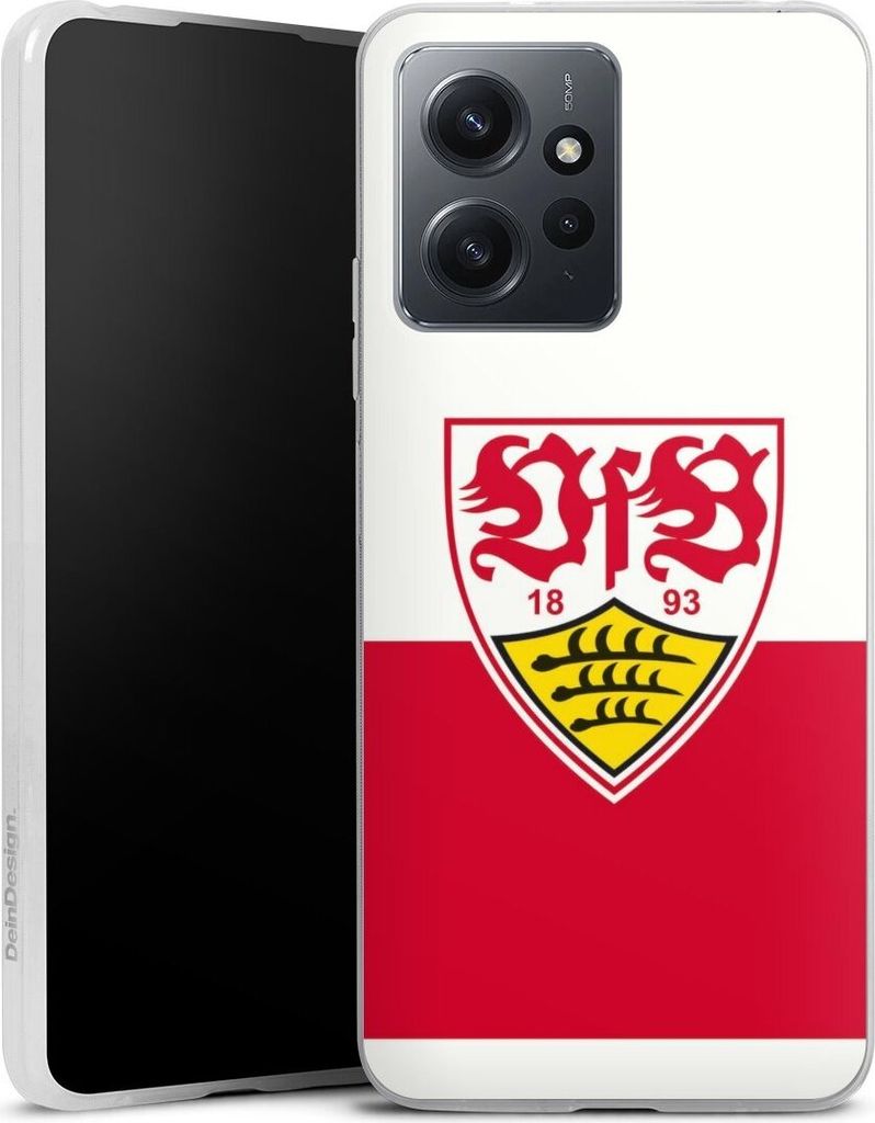 DeinDesign Slim Hülle für Xiaomi Redmi Note 12 4G Silikon Case Ultra Dünn Handyhülle Logo Offizielles Lizenzprodukt VfB Stuttgart