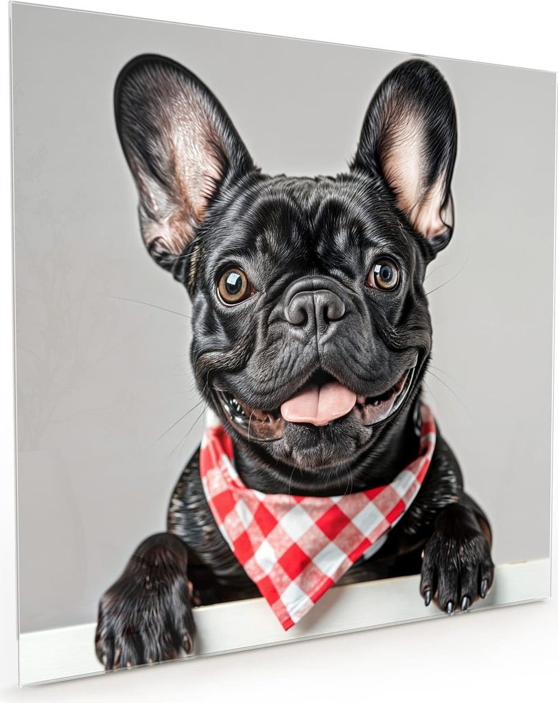 Küchenrückwand Spritzschutz Glas mit Motiv Französische Bulldogge 40 x 40 cm