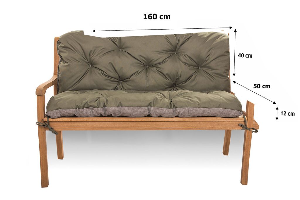 Coussin pour banc 160x50x40cm vert | Coussins pour mobilier Image du produit 