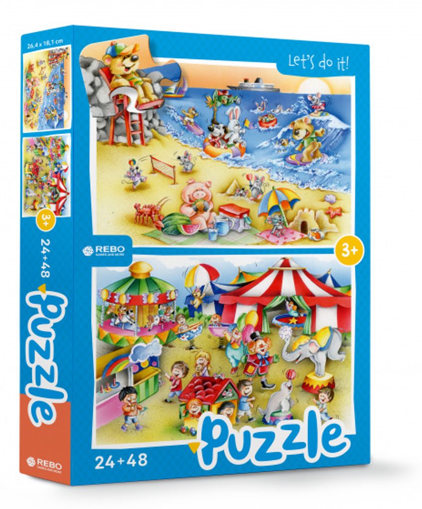 Rebo Productions Beach & Circus puzzle junior 24/48 teile
