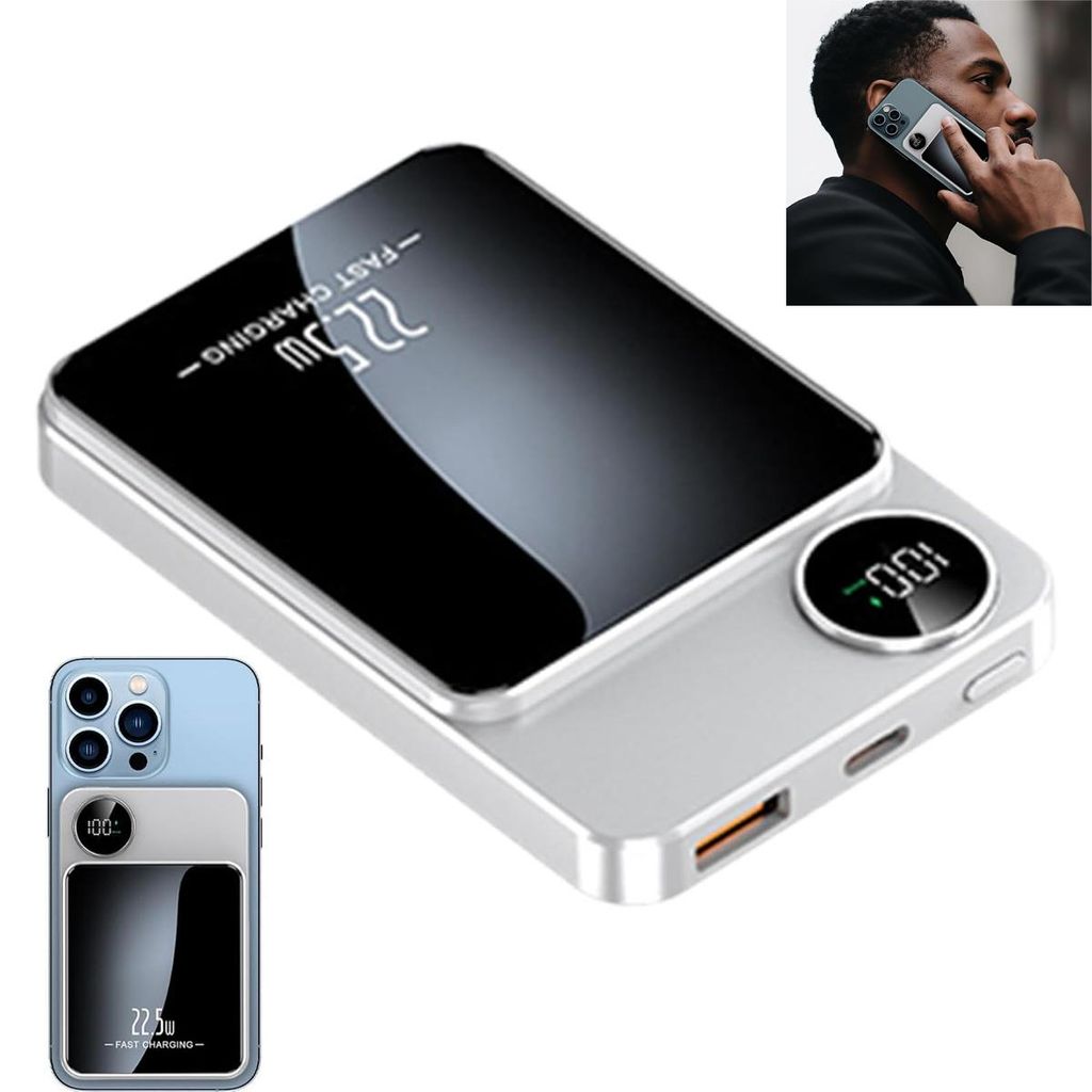 10000mAh magnetisches Powerbank mit kabelloser Ladefunktion Produktbild 