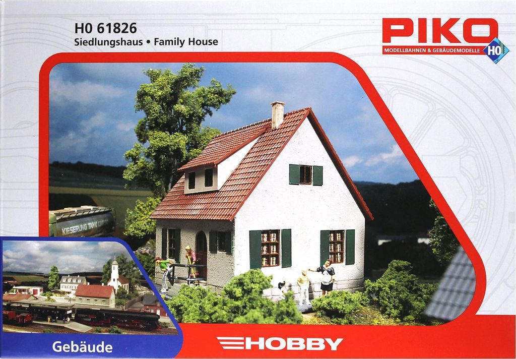 Piko Modellhaus Bausatz Siedlungshaus für H0-Modellbahn, Produktbild 