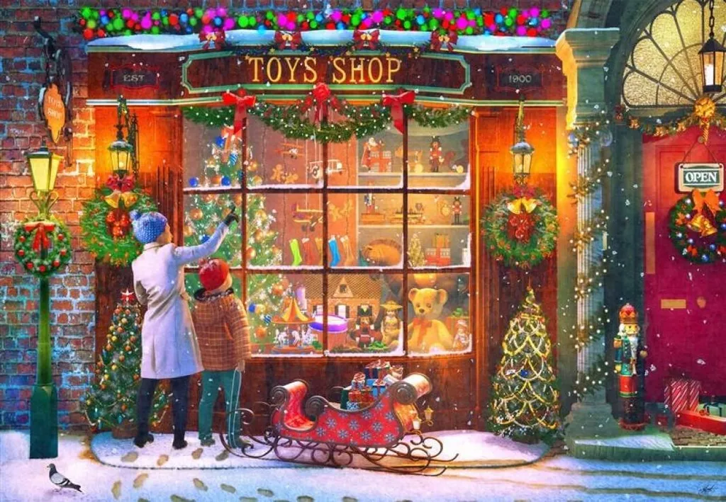 Grand Puzzle Adulte 1000 Pièces Thème Vieux Magasin de Jouets Rétro