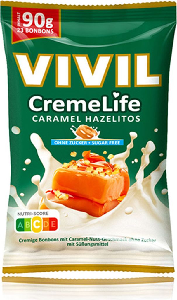 VIVIL Creme Life Hazelitos Sahnebonbons ohne Zucker | 90g Produktbild 