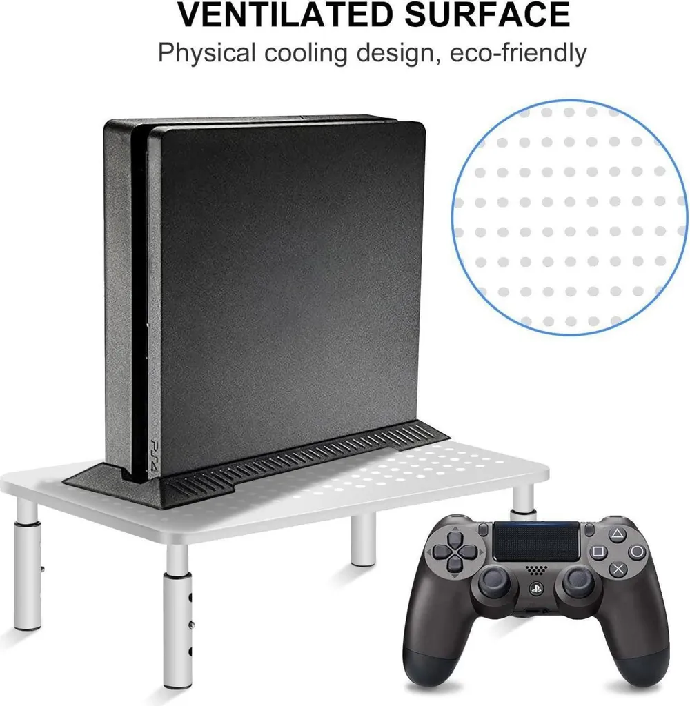 Support moniteur noir ventilé, support écran hauteur réglable 20kg PC - 3